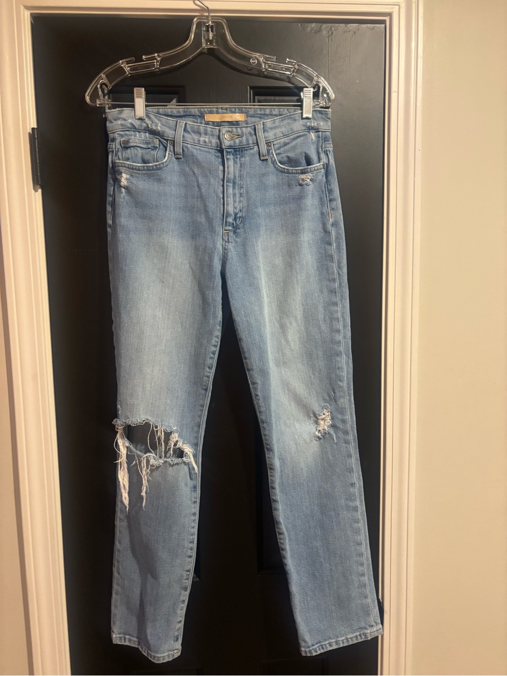 Joe's Jeans Light Blue Distressed Straight Leg Women’s Jeans. The Milla.